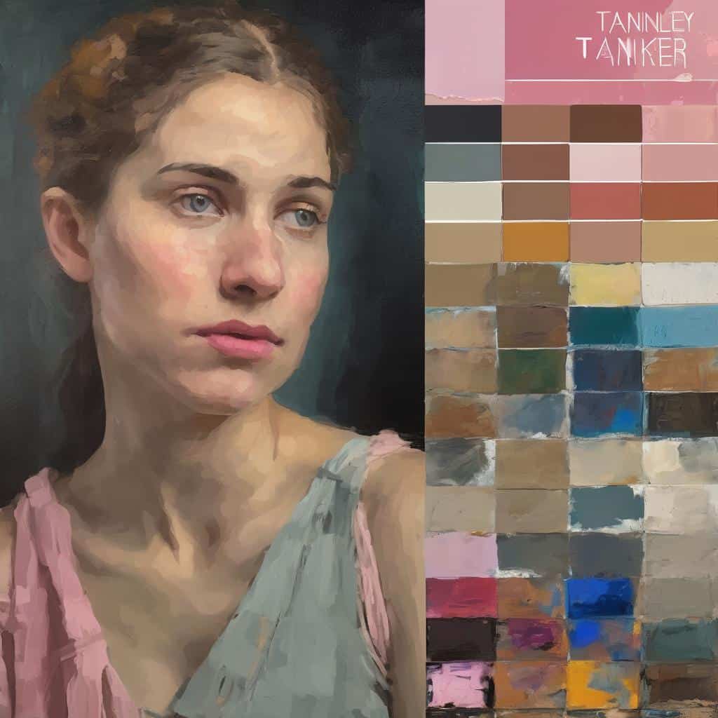 Οπτικό πορτρέτο γυναίκας με παλιά χρώματα, ζωγραφική και ιστορική μνήμη, τέχνη και αναμνήσεις.