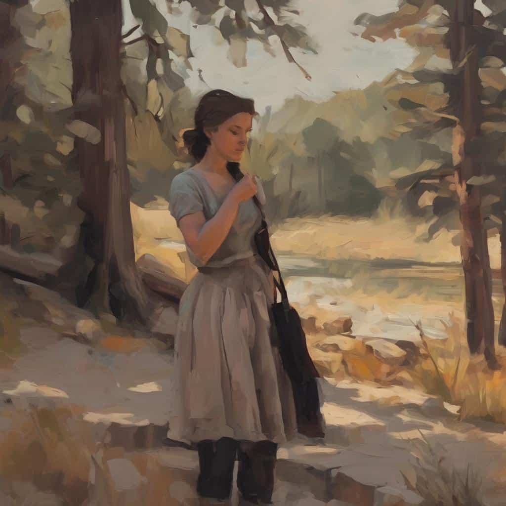 Μέσα από την οπτική μνήμη, η εικόνα μιας νέας γυναίκας σε φυσικό περιβάλλον.